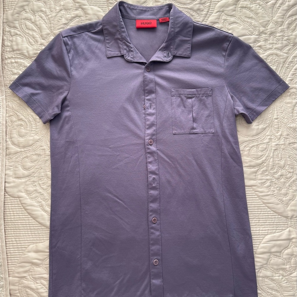 HUGO Lavender Casual Button Down Shirt